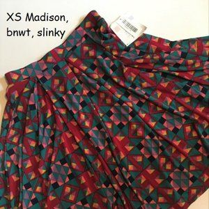 XS Lularoe Madison full skirt, slinky fabric.